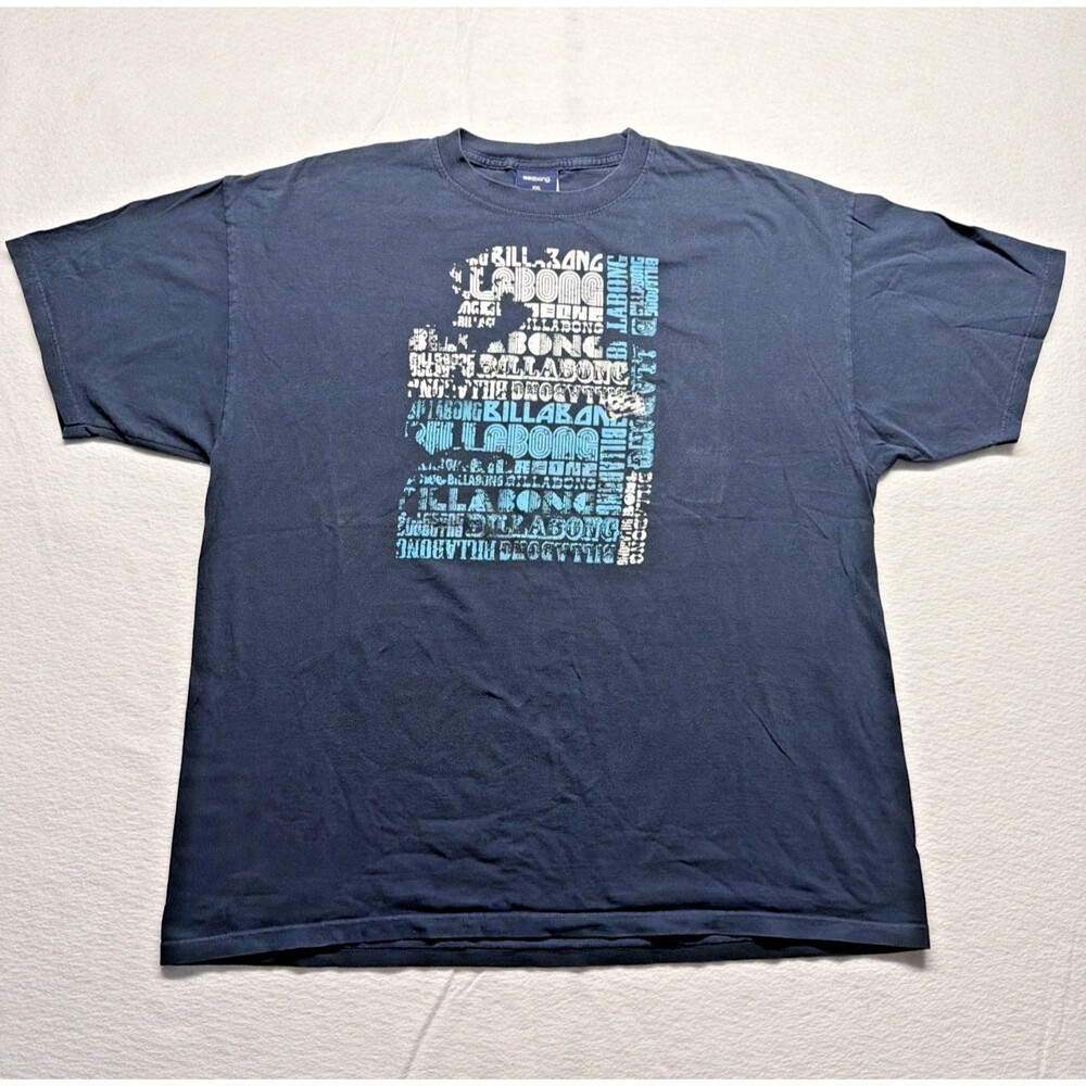 Vintage Y2K Billabong Faded Blue Graphic Tee Shirt Skate Surf - Men’s XXL